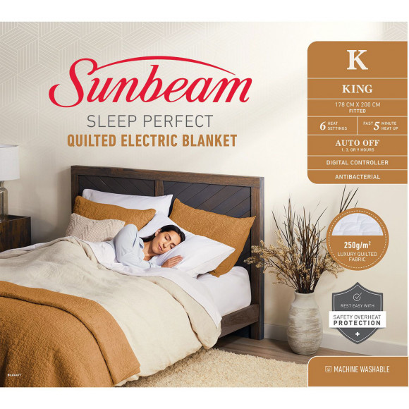 BLQ6471 Sunbeam Sleep Perfect Quilted Electric Blanket - King